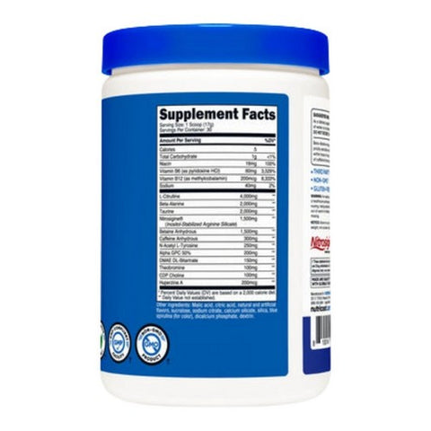 Nutricost, Pre-X Blue Raspberry, 30 Serving