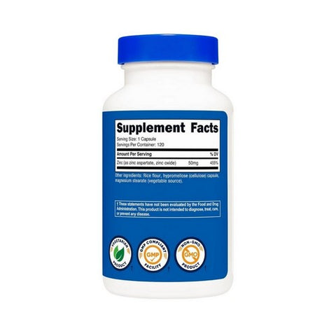 Nutricost, Zinc Chelate, 50 Mg, 120 Caps