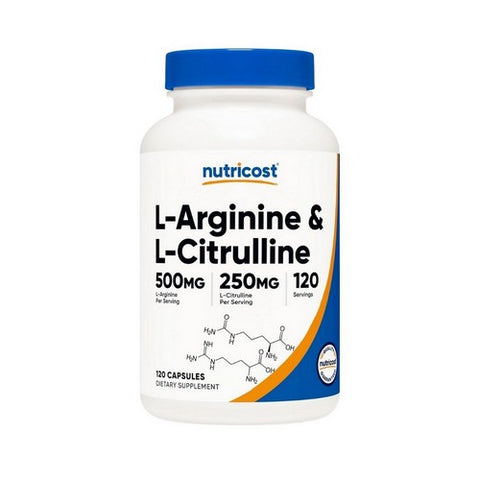 Nutricost, L-Arginine And L-Citrulline, 750 Mg, 120 Caps