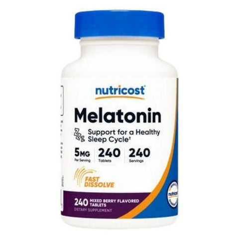 Nutricost, Melatonin Tablets Fast Dissolve Mixed Berry, 5 Mg, 240 Count