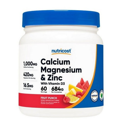 Nutricost, Calcium Magnesium Zinc D3 Powder Fruit Punch, 60 Servings