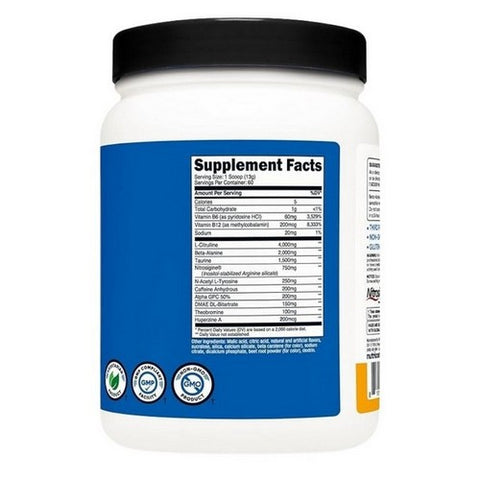 Nutricost, Preworkout Complex Peach Mango, 60 Servings