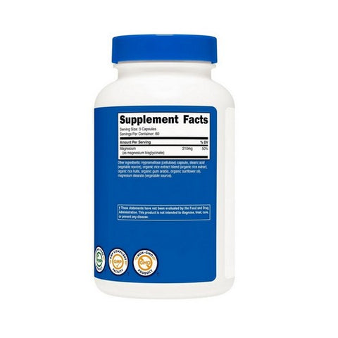 Nutricost, Magnesium Glycinate Capsules, 2100 Mg, 180 Count