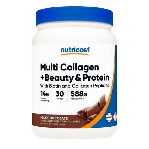 Nutricost, Multi Collagen Protein + Beauty Powder Chocolate, 30 Serving