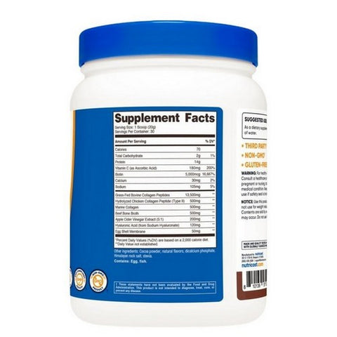 Nutricost, Multi Collagen Protein + Beauty Powder Chocolate, 30 Serving