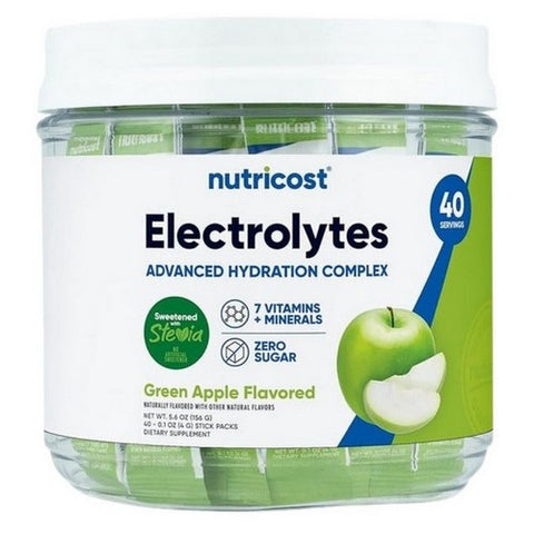 Nutricost, Electrolytes Hydration Complex Stickpacks Green Apple, 40 Sticks