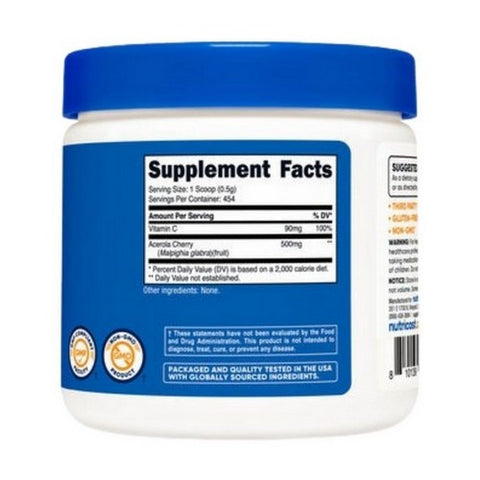 Nutricost, Natural Vitamin C Acerola Cherry Powder, 8 Oz
