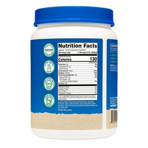 Nutricost, Organic Whey Protein Powder Chocolate Peanut Butter, 1 Lb