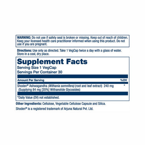Solaray, ProSorb Prosorb Ashwagandha, 30 Count