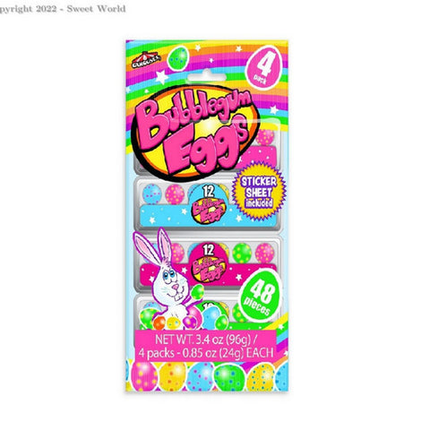 Bubble Gum Eggs 3.4 Oz (Case Of 24) by Carousel