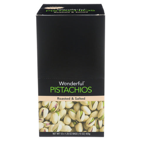 Wonderful Pistachios, Roasted And Salted Pistachios, 1.25 Oz (Case Of 12)