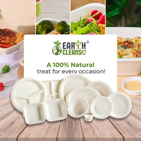 Earth Cleanse, Square Bagasse Bowls Premium, 1000 Pack (180 Ml / 6 Oz)