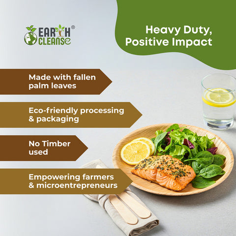 Earth Cleanse, Areca Palm Leaf Round Plates 12-Inch, Pack of 250