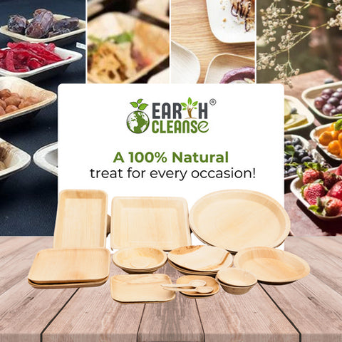 Earth Cleanse, Areca Palm Leaf Square Bowls 4-Inch, Pack of 800