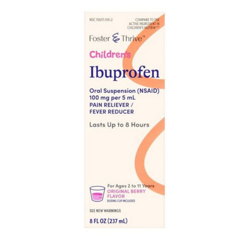 Foster And Thrive, Children's Ibuprofen, 100 Mg, 8 Oz