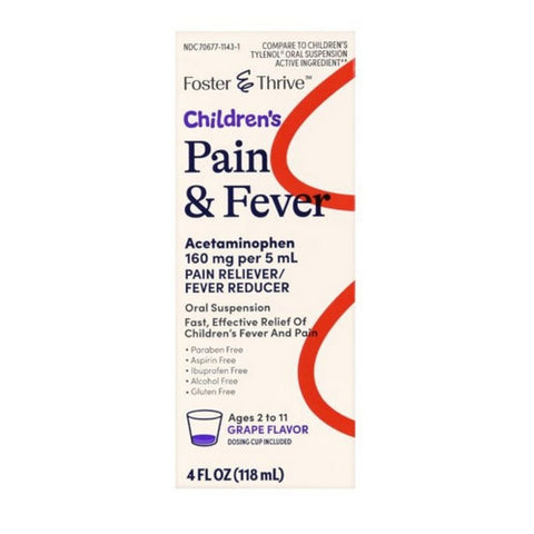 Foster And Thrive, Children's Pain And Fever, 4 Oz