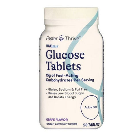 Foster And Thrive, Trueplus Glucose Tablets Grape, 50 Tabs