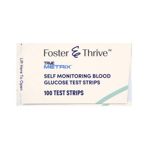 Foster And Thrive, True Metrix Self Monitoring Blood Glucose Test Strips, 100 Count Foster And Thrive