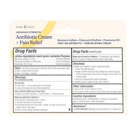 Foster And Thrive, Maximum Strength Antibiotic + Pain Relief, 0.5 Oz
