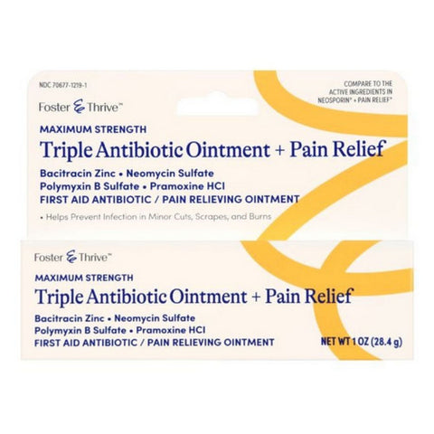 Foster And Thrive, Maximum Strength Triple Antibiotic + Pain Relief Cream, 1 Oz