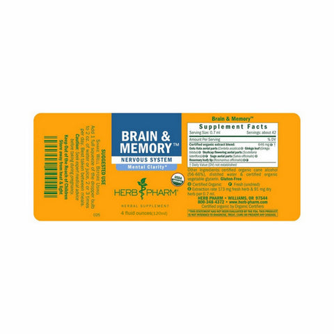 Herb Pharm, Brain And Memory, 4 oz