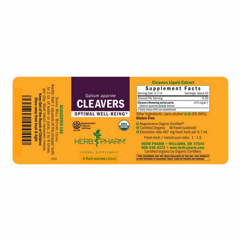 Herb Pharm, Cleavers, 4 Oz