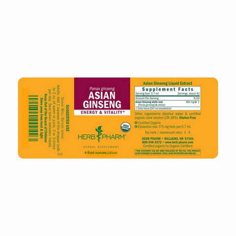 Herb Pharm, Ginseng, 4 Oz Asian