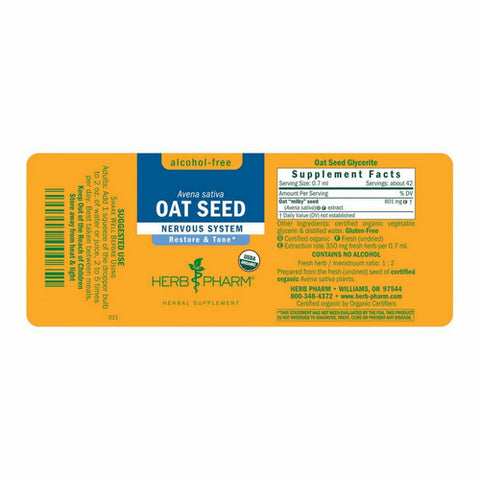 Herb Pharm, Oat Seed Alcohol-Free, 4 Oz