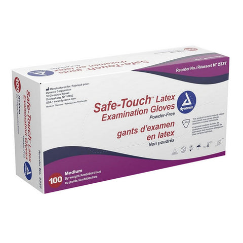 Gloves Latex Exam Powder Free Medium 100 Count by Dynarex