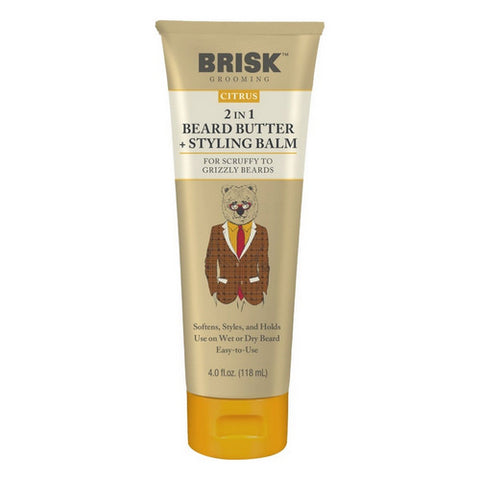 Grooming Citrus Beard Butter Styling Balm 4 Oz by Brisk