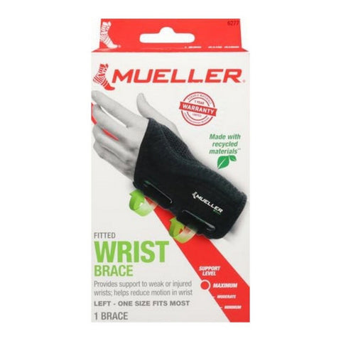 Mueller, Wrist Brace Green Fitted Left One Size, 1 Count