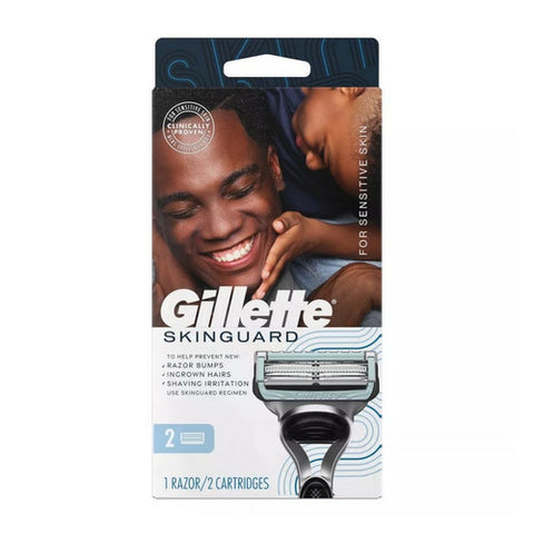 Gillette, SkinGuard Razor + 2 Blade Refills, 1 Count