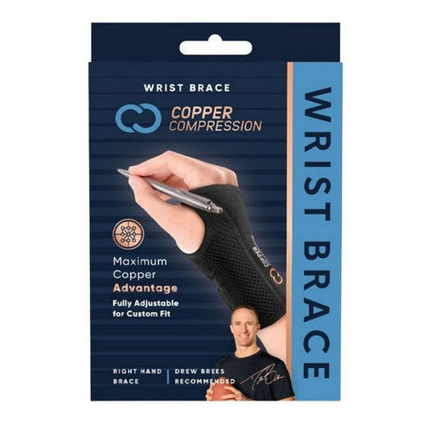 Copper Compression, Wrist Brace Fits Left Hand Small And Medium, 1 Pair