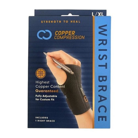 Copper Compression, Wrist Brace Fits Right Hand Large And X-Large, 1 Count