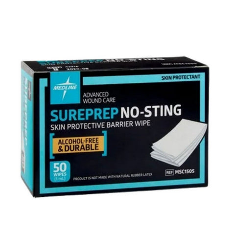 Sureprep No-Sting Wipe Protectant Skin 50 Count by Medline