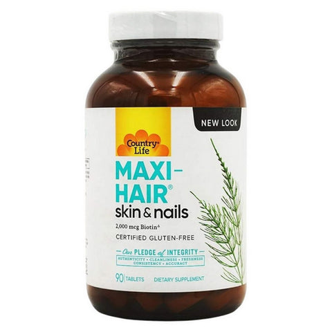 Country Life, Maxi Hair Skin And Nails, 2000 Mcg, 90 Tablets
