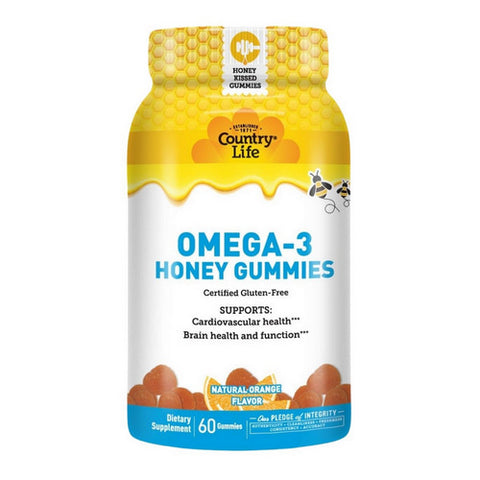 Country Life, Omega 3 Honey Gummies, 60 Gummies