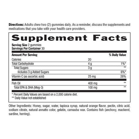 Country Life, Omega 3 Honey Gummies, 60 Gummies