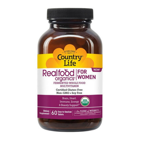 Country Life, Organic Real Food Multivitamin For Women, 60 Tablets