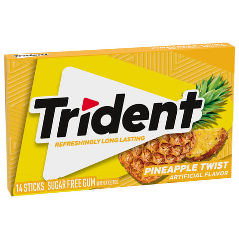 Trident, Gum With Xylitol Pineapple Twist Sugar Free, 14 Count (Case Of 12)
