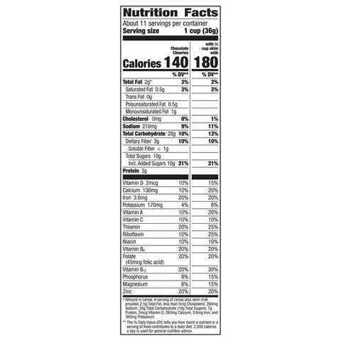 Cheerios, Chocolate Whole Grain Oat Cereal Large Size, 14.3 Oz (Case Of 8)