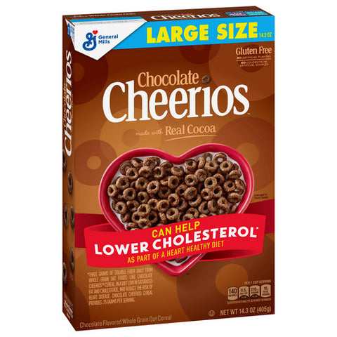 Cheerios, Chocolate Whole Grain Oat Cereal Large Size, 14.3 Oz (Case Of 8)