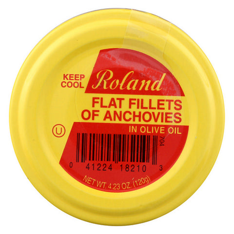 Roland, Flat Fillets Of Anchovies In Olive Oil With Salt Added, 4.2 Oz (Case Of 6)