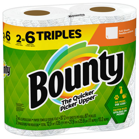 Bounty, Quicker Picker Upper Full Sheet Paper Towels, 135 Sf (Case Of 6)