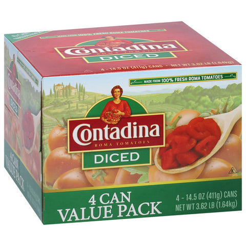 Contadina, Diced Roma Tomatoes Cans, 58 Oz (Case Of 6)