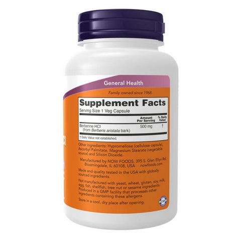 Now Foods, Berberine HCl, 500 mg, 90 Veg Capsules