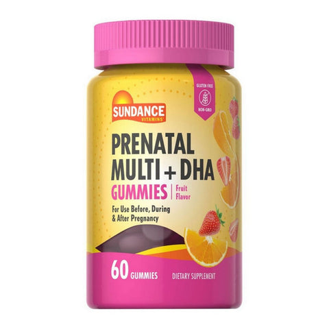 Sundance, Prenatal Multi + DHA Gummies Natural Fruit Flavor, 60 Count