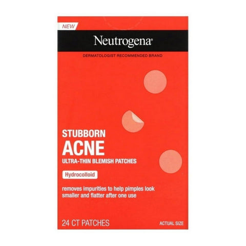 Stubborn Acne Patches Ultra Thin Hydrocolloid Spot Stickers 24 Count by Neutrogena