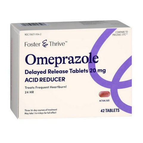 Omeprazole Delayed Release Tablets 42 Tabs by Foster And Thrive