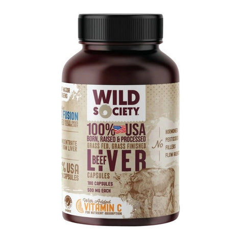 Beef Liver Grass Fed 180 Caps by Wild Society Nutrition